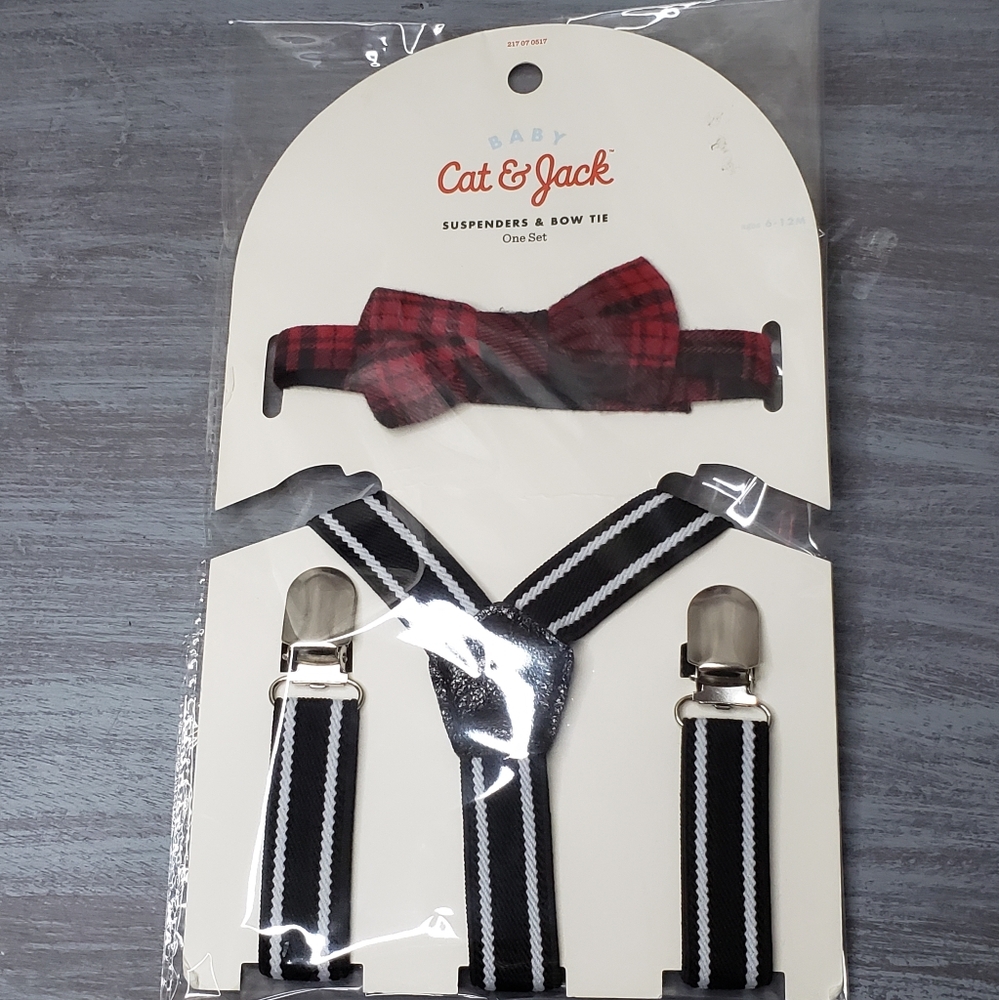 Baby Cat & Jack Suspenders & Bow Tie Set NWT